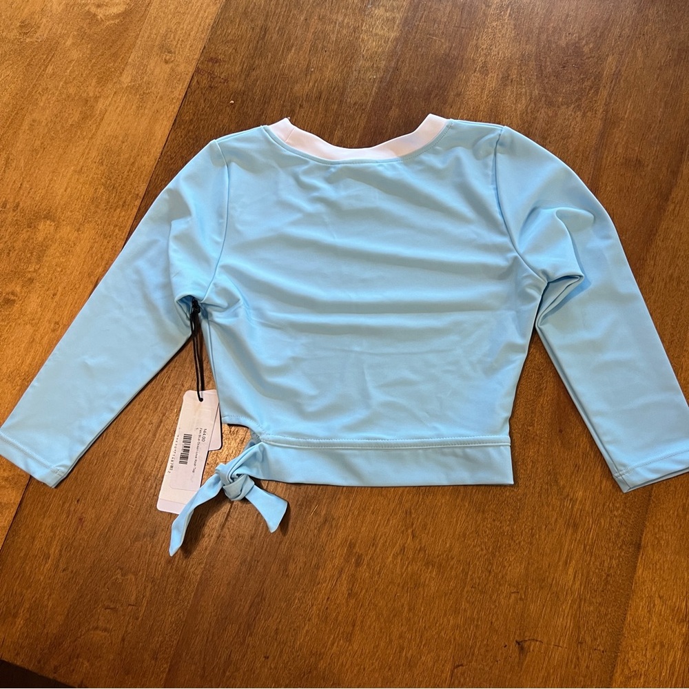 NWT Girl’s Blue Rashguard Swim Shirt - Picture 3 of 7
